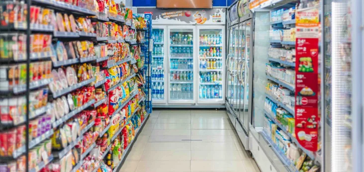 Convenience store shelves or till point